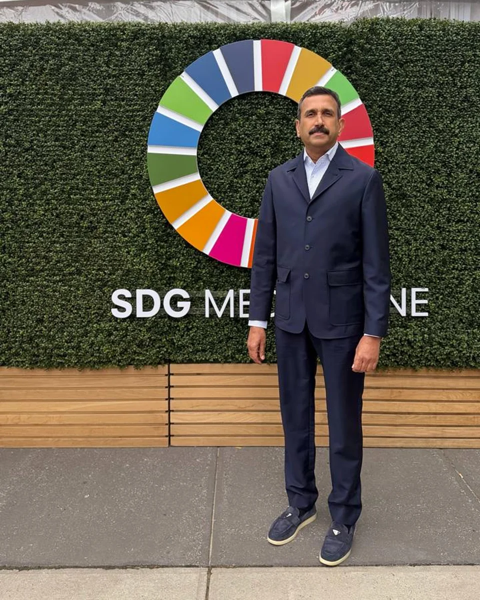 Dr Ajayya Kumar at the SDG Media Zone, New York